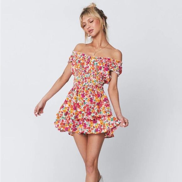 Princess Polly Love Galore Floral Playsuit Romper Jumpsuit Skort Spring - Picture 1 of 9